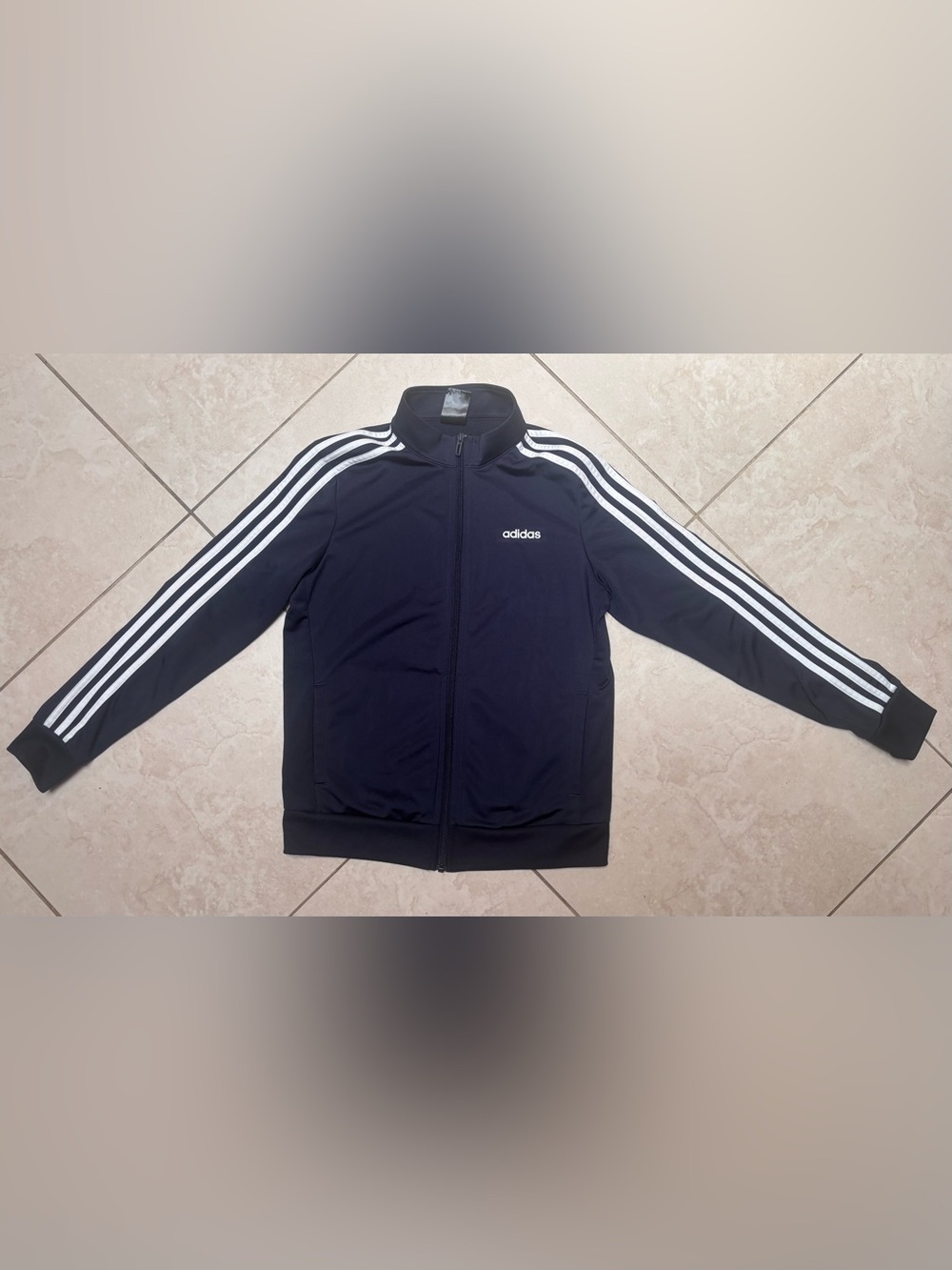 adidas Dark blue Track Jacket with White Stripes